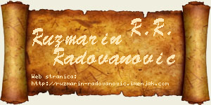 Ruzmarin Radovanović vizit kartica